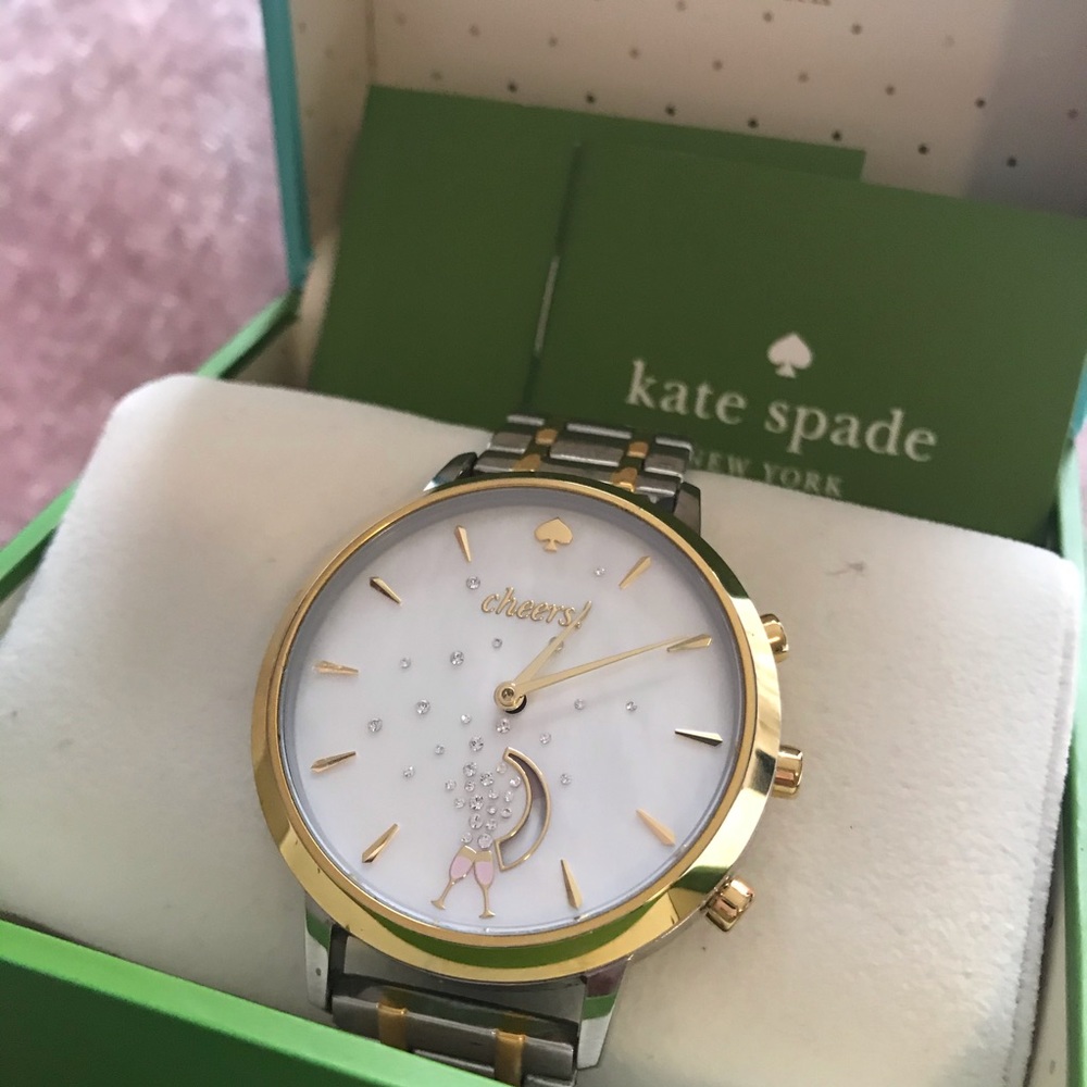 Kate Spade “Cheers” Silver Gold Watch